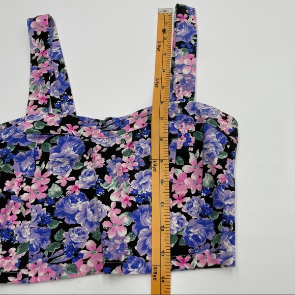 Forever 21 Purple Floral Crop Top Small - Picture 8 of 12
